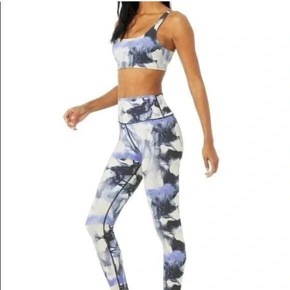 ALO Vapor Graffiti Airbrush Sports Bra & High Waist Legging Set Small S $213 - Picture 3 of 11